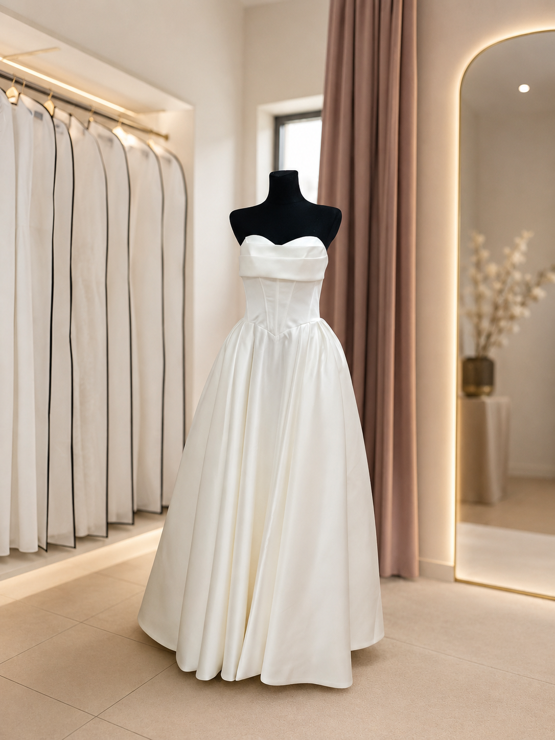 Suknia ślubna Nadria – satynowa elegancja z gorsetem